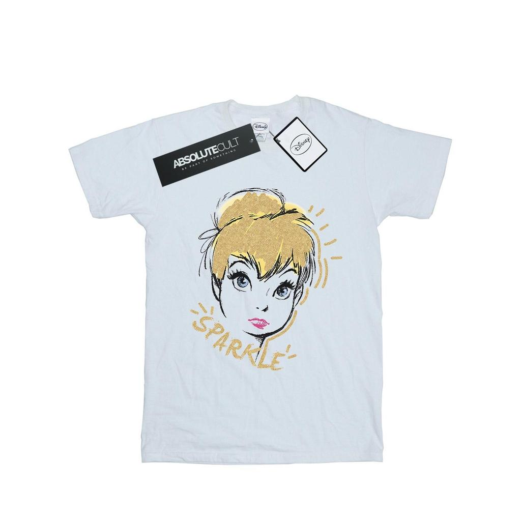 Disney Womens/Ladies Tinkerbell Sparkle Cotton Boyfriend T-Shirt