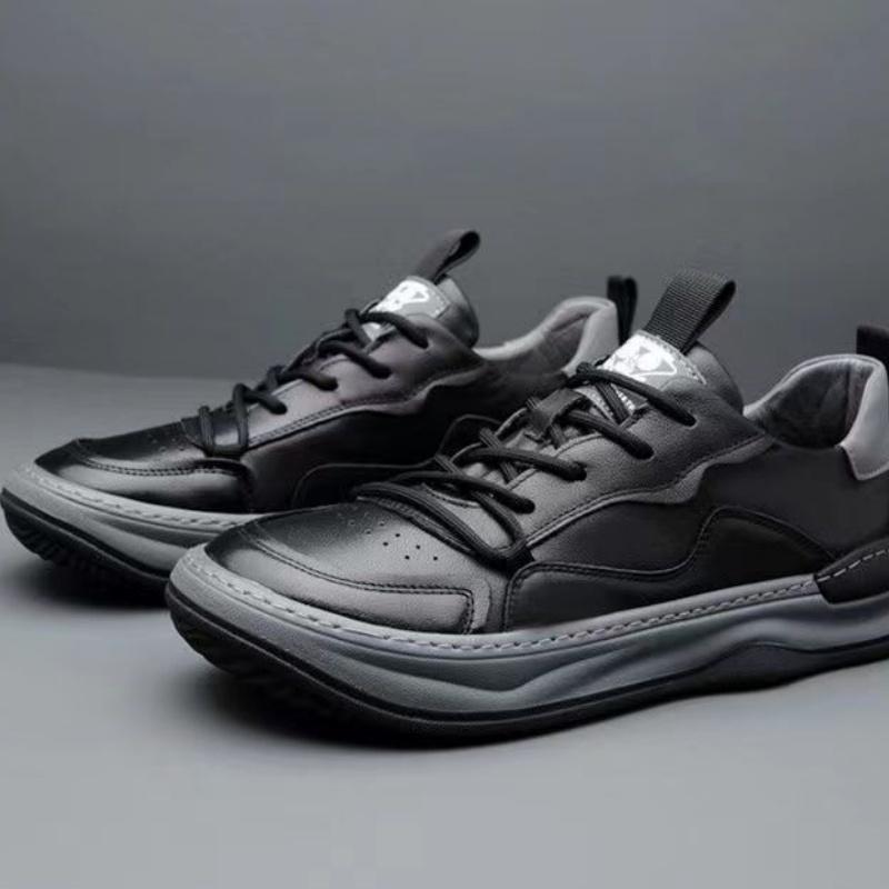 High End Brand Men's Leather Casual Shoes Thick Soled Wear-resistant Men's Oxford Shoes Lace Up High-quality Men's Hiking Shoes