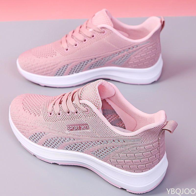 2025 Breathable Sneakers Ladies Running Shoes Summer Light Mesh Air Cushion Women's Sports Shoes Outdoor Lace Up Training Shoe