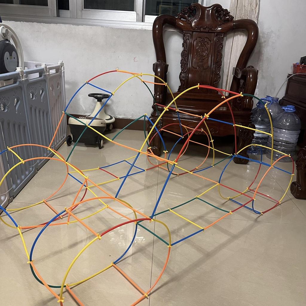 STEM Straw Builders Construction Set Large Pipe Connectors & Straws, Montessori Educational Toys for 3-10Year Olds