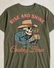 Rise And Shine With A Cowboy Brew T-Shirt, Vintage Cowboy Skeleton Coffee Retro Western Morning Tee, Funny Coffee Lover Gift