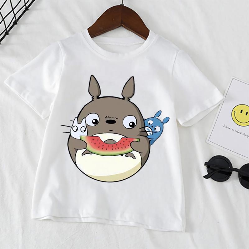 Детская забавная детская одежда с героями мультфильмов, футболка с милым летним принтом в стиле аниме для мальчиков и девочек, топ