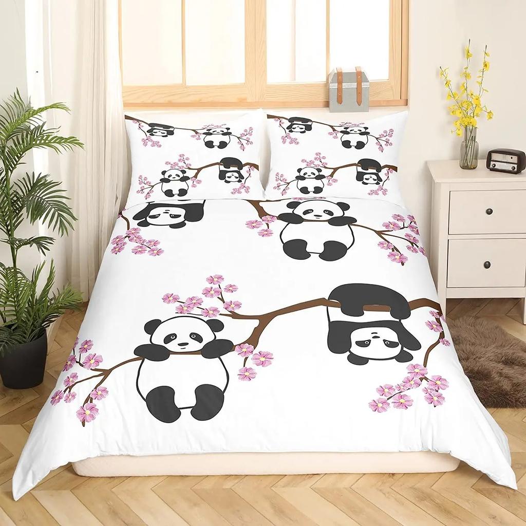 Panda Tiger Bedding Set 3D Printed Animal Duvet Cover Twin Full Queen King Double UK Supking Sizes Bed Linen Pillowcase