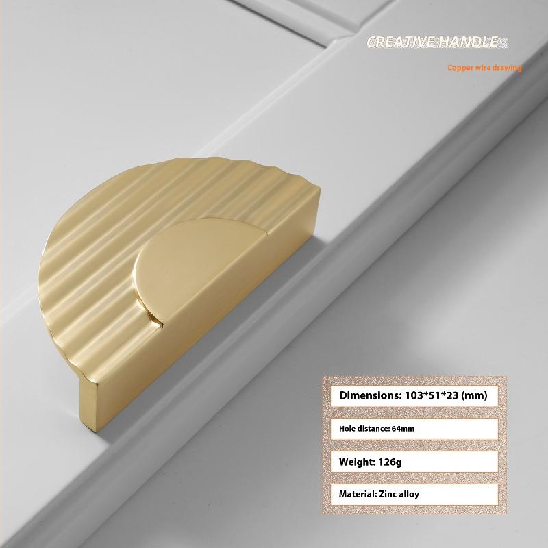 Современная ручка для мебели Wave Gray Gold Brass, ручка-кнопка для шкафа, комода, кухонного шкафчика, шкафа, ящика, обувницы
