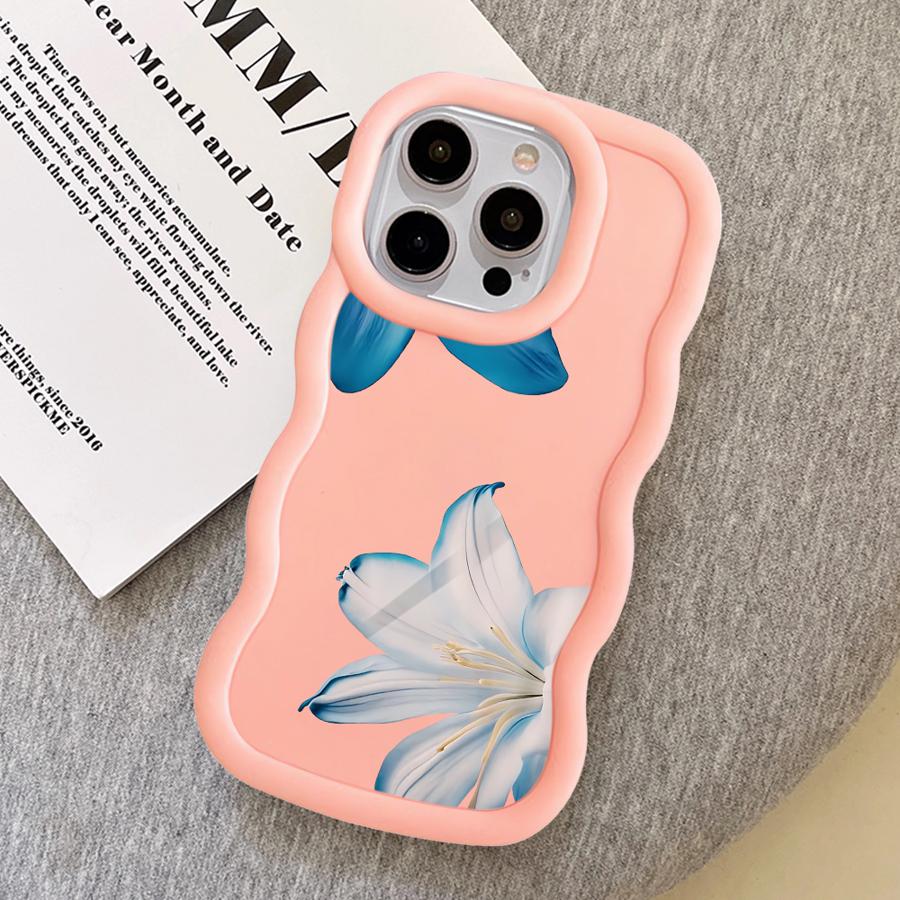 Мягкий чехол-бампер с мультяшным цветочным узором для iPhone 17 Air 13 14 11 16 Pro Max 15 Plus 8 XR 12
