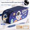 Layered Structure Multi-Functional Pencil Box Cartoon Storage Box  For Primary School Students