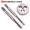 3X HSS M3.5 x 0.6 мм конический и пробковый метчик и плашка M3.5 x 0.6 мм метрическая резьба правая