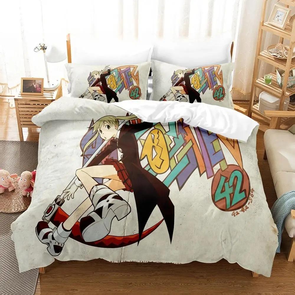 Новый комплект постельного белья с 3D-мультфильмами Soul Eater Single Twin Full Queen King Size Bed Set Adult Kid Bedroom Duvet cover Sets Home Textiles