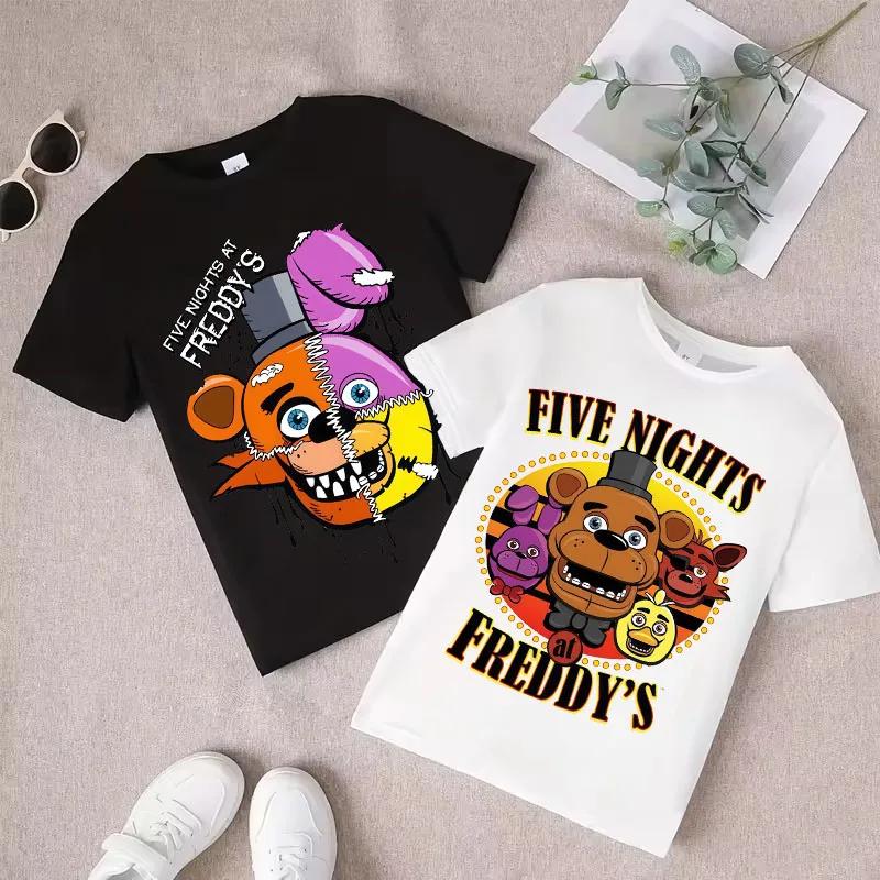 FNAF Дышащие футболки Детские Пять Ночей с Фредди Милый Топ с коротким рукавом Мальчики Девочки Летняя Модная Футболка Детская Одежда