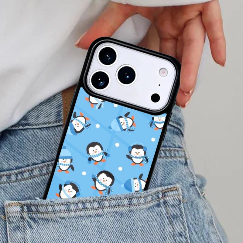 Милый пингвин мягкий чехол для телефона для iPhone 16e 15 14 13 12 17 Pro Max Plus Air 17pro Чехол Coque