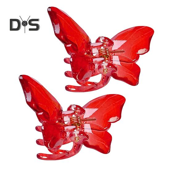 2Pcs Girls Hair Claw Transparent Butterflies Shape Hair Pin Braided Hair Mini Hairpin Clear Mini Braiding Clip Headwear Hair Accessories