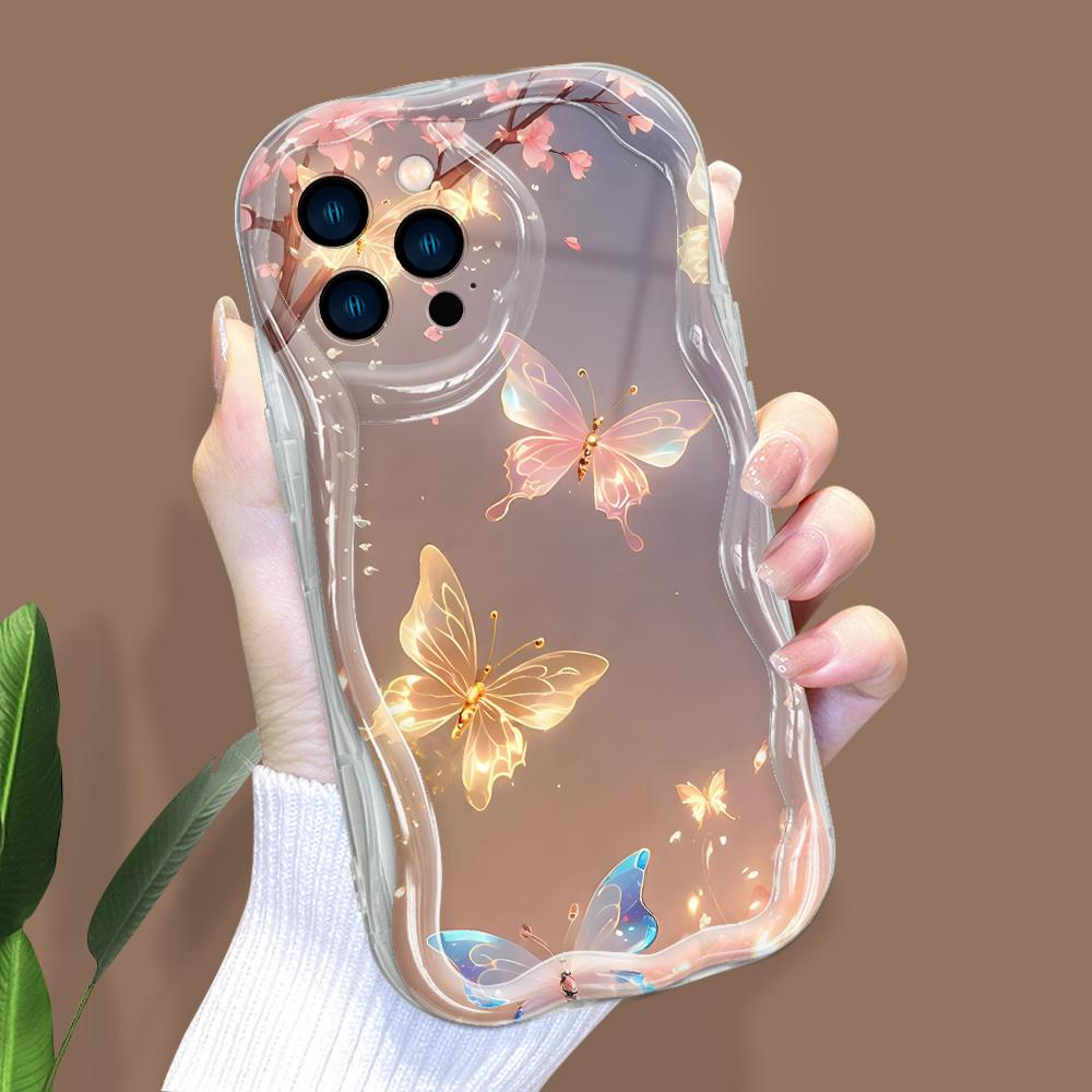 Мультяшный узор кремовая текстура чехол волнистый край мягкий силиконовый чехол для телефона чехол для iPhone Samsung Huawei Honor Xiaomi Redmi Infinix Tecno