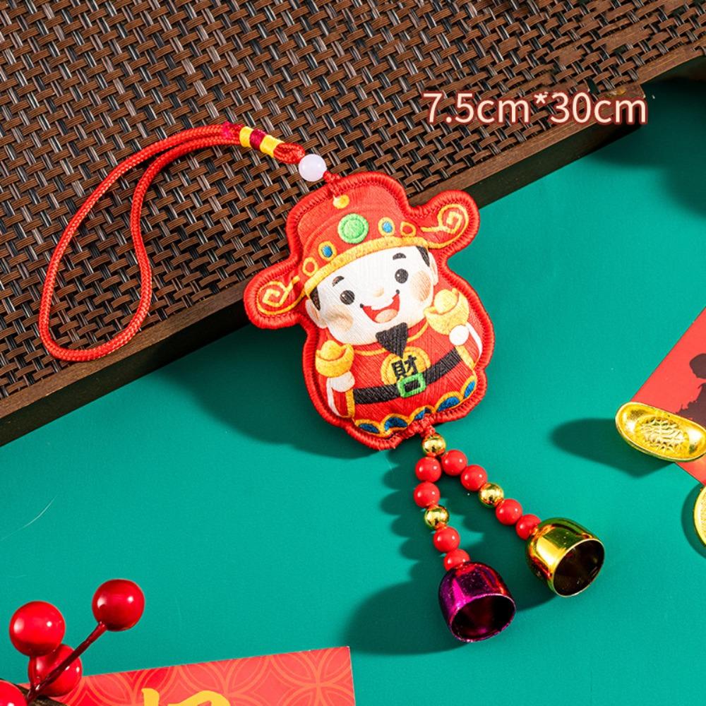 Бог удачи Кулон Бога богатства Вышитый Красный Украшение на Китайский Новый год Год Лошади Китайский стиль