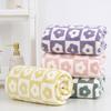 Jacquotha Bath Towels Checkered Floral Bath Towel Cotton Absorbent Towels for Bathroom Shower,70x140cm,1pc