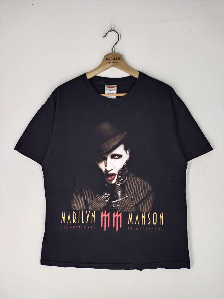 Marilyn Manson Золотой Век Гротеска Тур Рок-группы Унисекс Футболка KH7812