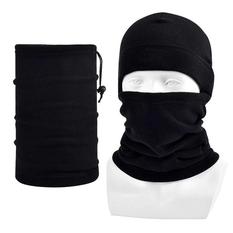 Winter Fleece Hat and Scarf Set Thermal Head Cover Warm Balaclava Face Mask Neck Warmer Sport Cycling Ski Scarf Hat