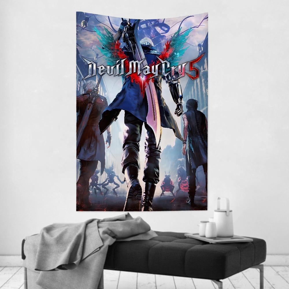 Игра DDevil May Cry Гобелен Декор комнаты Настенное полотно Вечеринка Подвесной фон Декор комнаты Детская комната