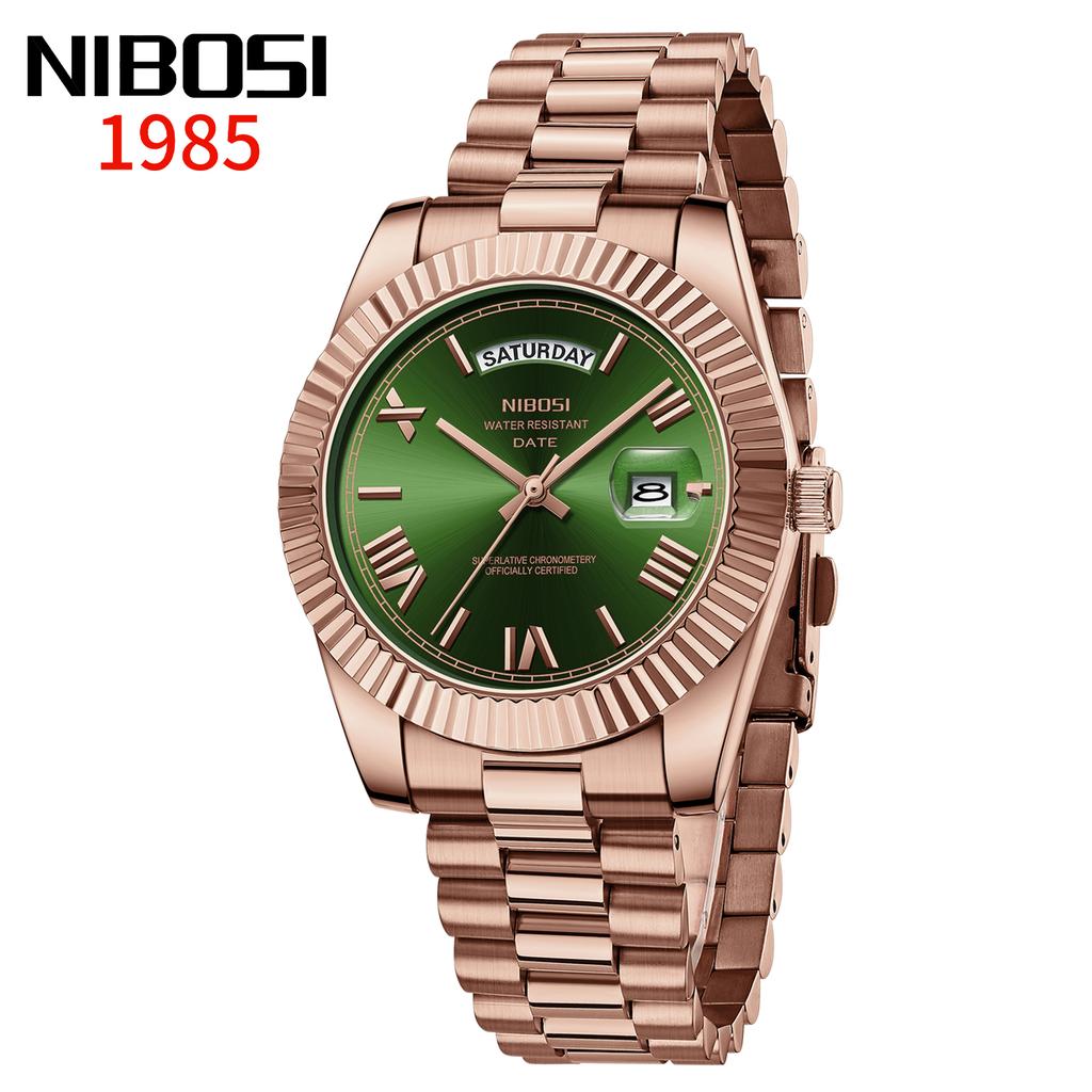 Luxury Golden Red Quartz Watch for Men Stainless Steel Waterproof Luminous Date Week Fashion Men Watches Reloj Hombre