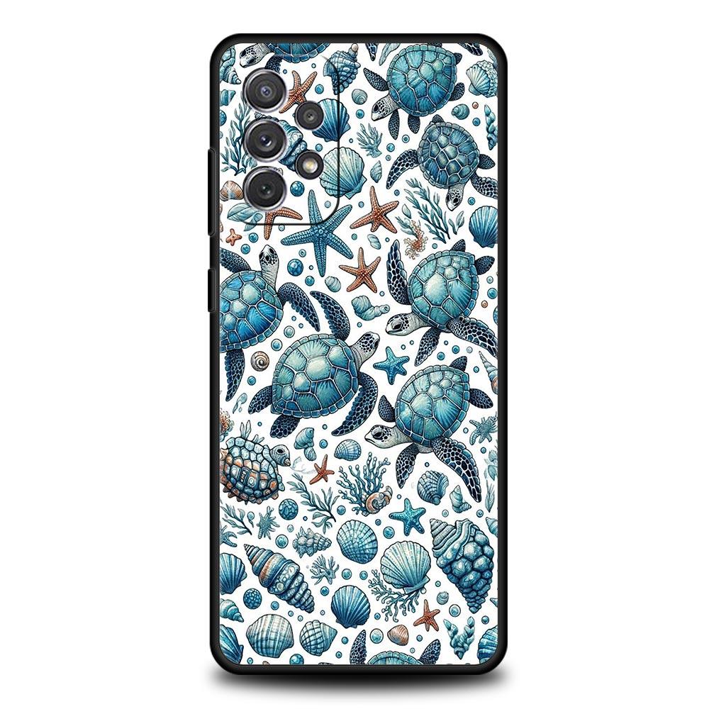 Чехол для телефона с узором из морских ракушек и водорослей для Samsung Galaxy A55 A35 A15 A14 A13 A25 A54 A51 A71 A72 A73 A32 5G, мягкий ТПУ
