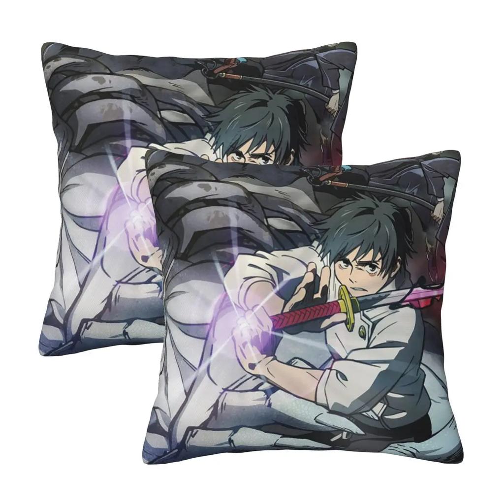 Мегуми Лучший Друг Jujutsu Kaisen Сукуна Аниме 2 шт. Квадратная наволочка Чехол для подушки Комфортная декоративная подушка для дома, гостиной