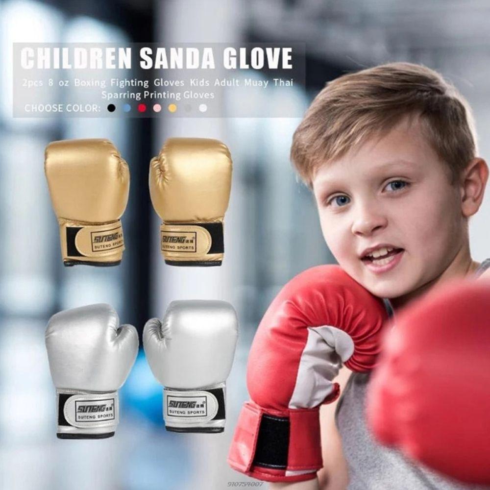 Mitts Equipment PU Leather Kids Boxing Gloves Training Sparring Gloves Fighting Gloves Junior Mitts