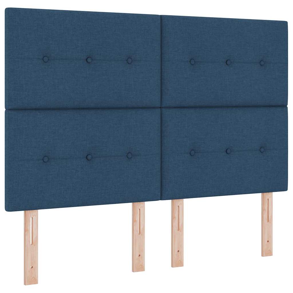 Box Spring Bed with Mattress and Headboard Blue 160 x 200 cm Fabric