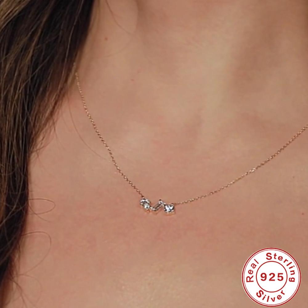 Маленькая изысканная геометрическая подвеска «Лошадиный глаз» из стерлингового серебра 925 пробы с бриллиантовым дизайном, простое повседневное высококлассное атмосферное ожерелье