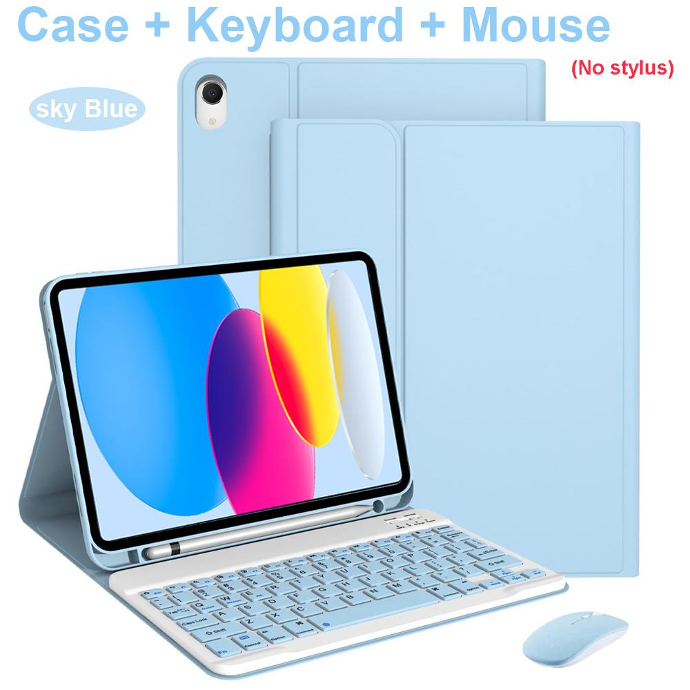 Case for iPad A16 11 Inch A3355 A3356 A3354,Bluetooth Keyboard cover for iPad 10th 10.9 Inch A2696 A2757 A2777 A3162
