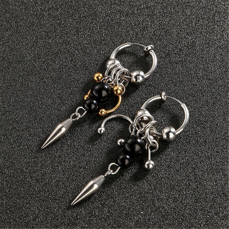 Artistic Cone Drop Earrings Punk Style Tassels Dangle Earwear Lightweight Alloy Jewelry For Women Daily Party