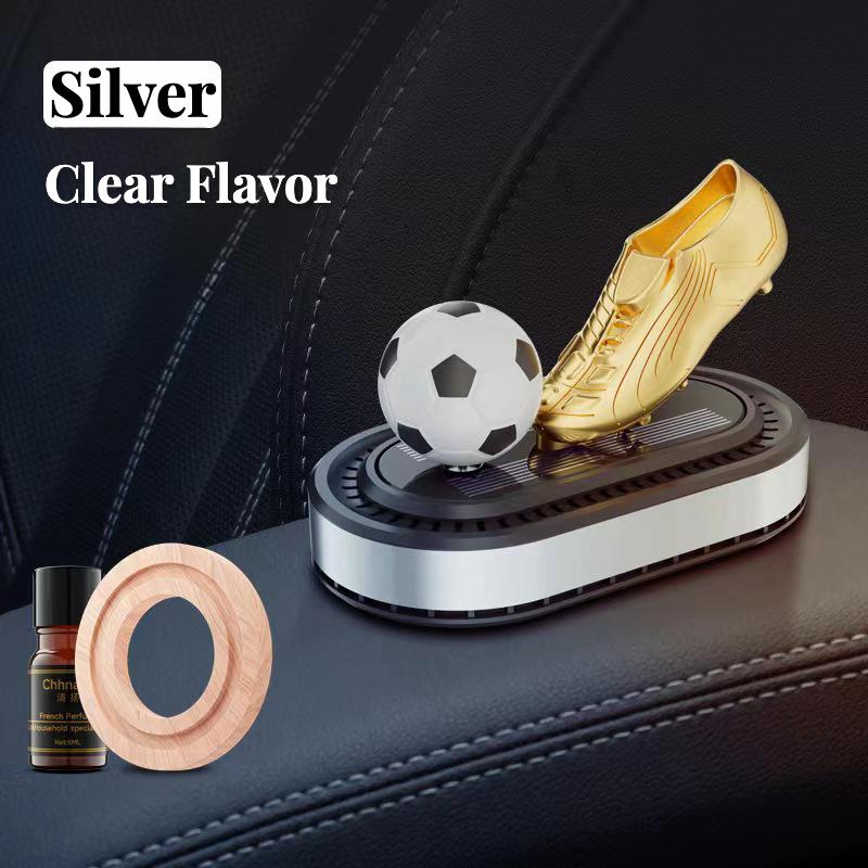 Вращающийся футбольный мяч в форме солнечной батареи для автомобиля, ароматерапия, долговечный освежитель воздуха для автомобиля