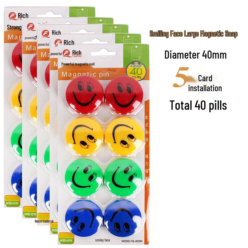 Магнитные кнопки «Смайлик»: Красочные, Сильные Магниты для Белых и Меловых Досок