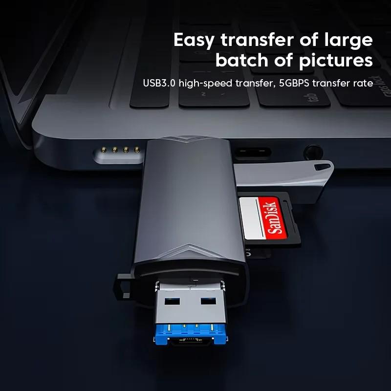 6-в-1 OTG Многофункциональный USB 3.0 Картридер U-диск TYPE-C/USB/TF/SD Флеш-накопитель Карта памяти для Адаптера Телефона Ноутбука Компьютера