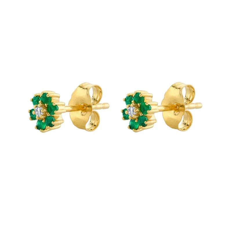 CRMYA Copper Gold Plated Earring Set For Women Color CZ Zircon Piercing Clip Hoop Dangle Earrings For Women Jewelry Wholesale