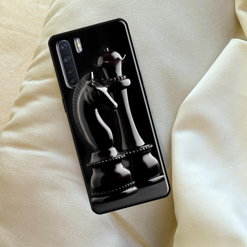 Шахматная доска Темная лошадка Для OPPO A79 A38 A58 A78 A98 A54 A74 A94 A16 A76 A96 A5 A9 A52 A72 A15 A17 A57 A53S Чехол