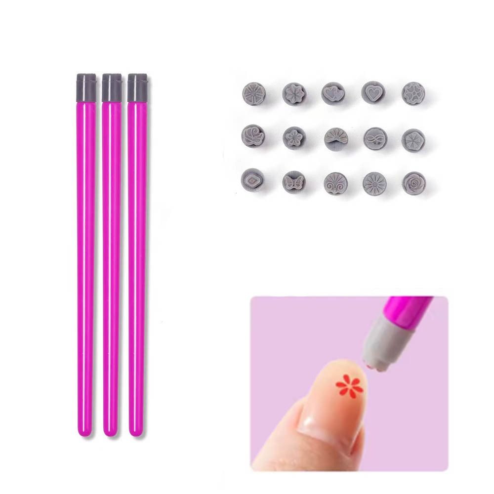 3D Сердце/Ромашка/Бабочка Штамп Ручка для дизайна ногтей Безалкогольный Маникюрный инструмент для штамповки ногтей