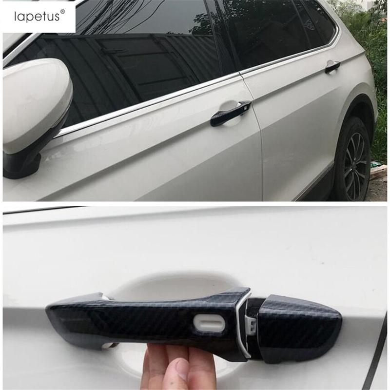 Декоративная накладка на ручку двери автомобиля, отделка, подходит для Volkswagen VW Tiguan MK2 2016 - Аксессуары из АБС-пластика Хром / Углеродное волокно