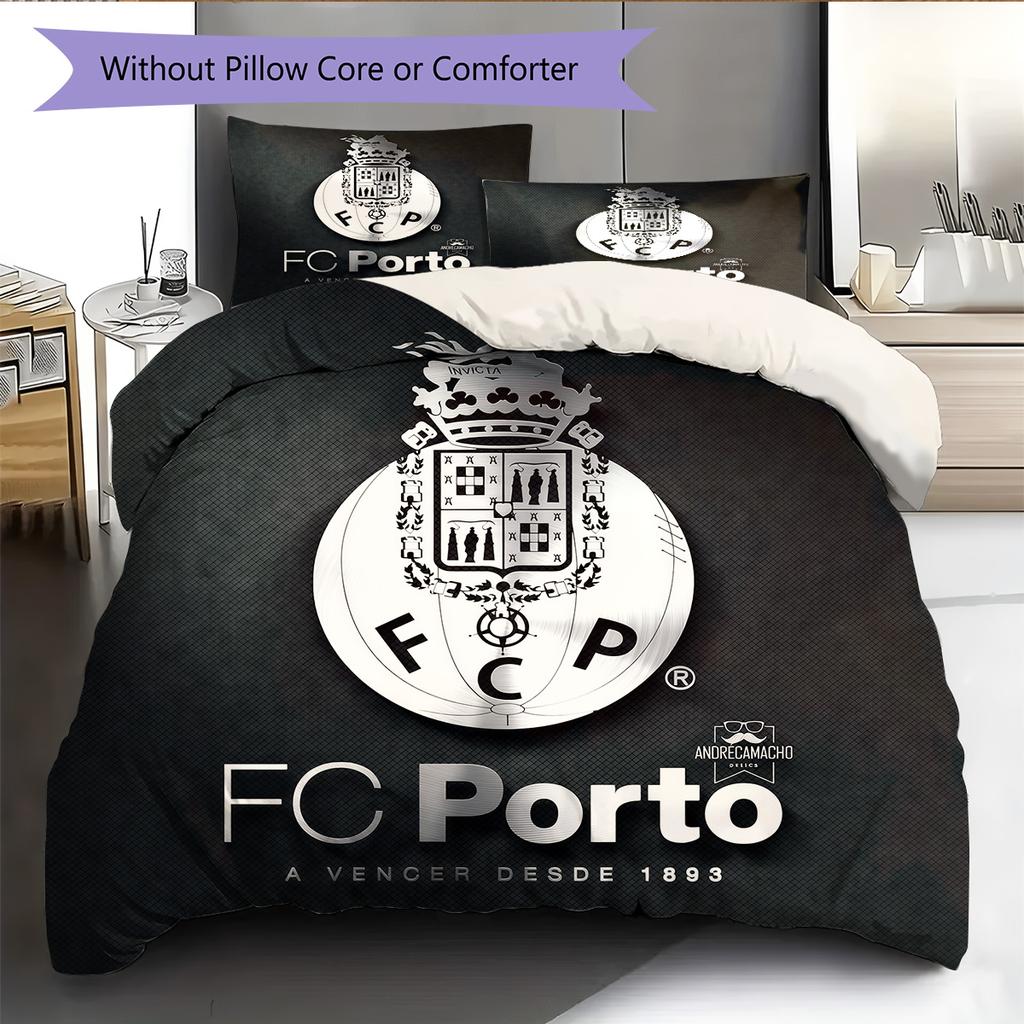 Futebol Clube do Porto Pattern Bedding Quilt Set Home Decoration Gift (1 * duvet cover + 2 * pillowcase without core)