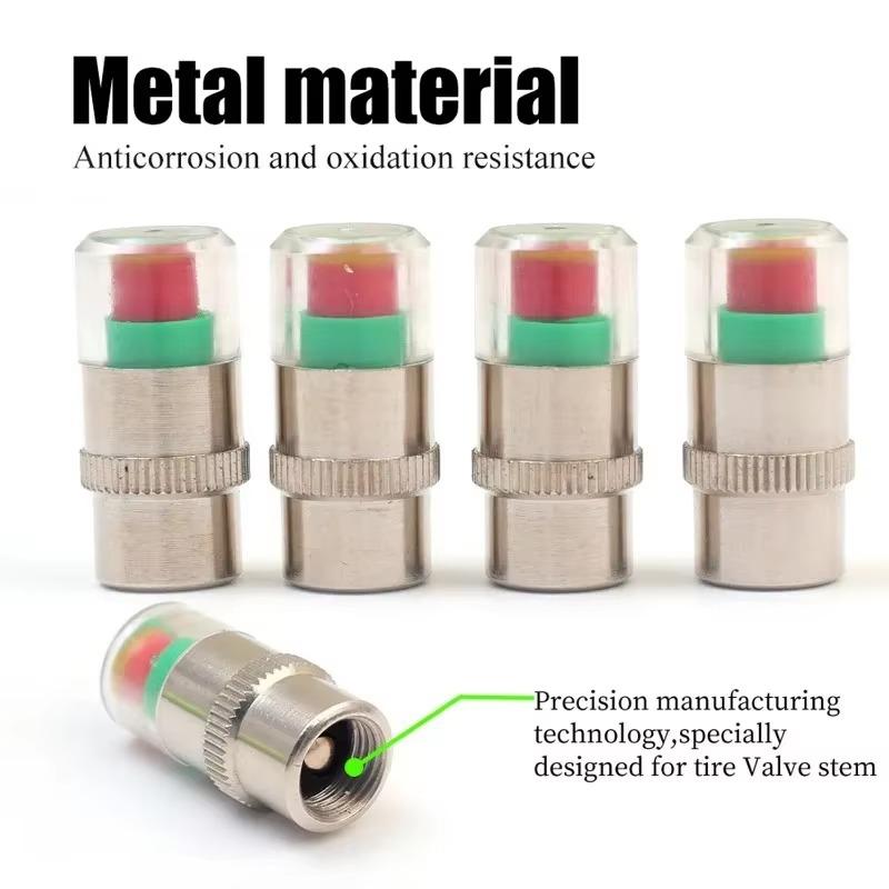 1-8PCS Car Tire Pressure Indicator Tire Pressure Gauge Indicator Alert Monitoring Valve Cap Sensor Auto External Valve Detection