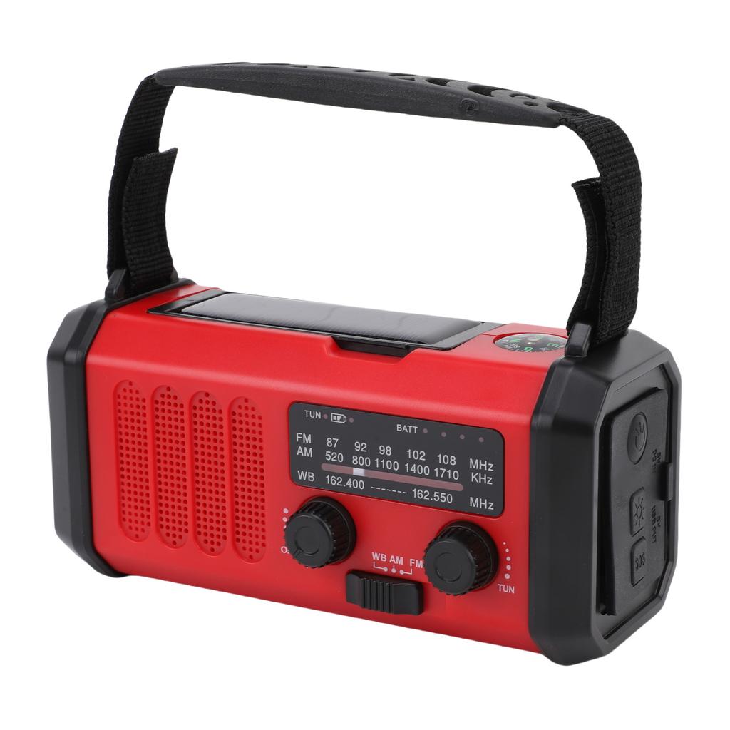 10000mAh Solar Hand Crank Radio NOAA AM FM Rechargeable IPX3 Water Proof SOS Emergency Radio