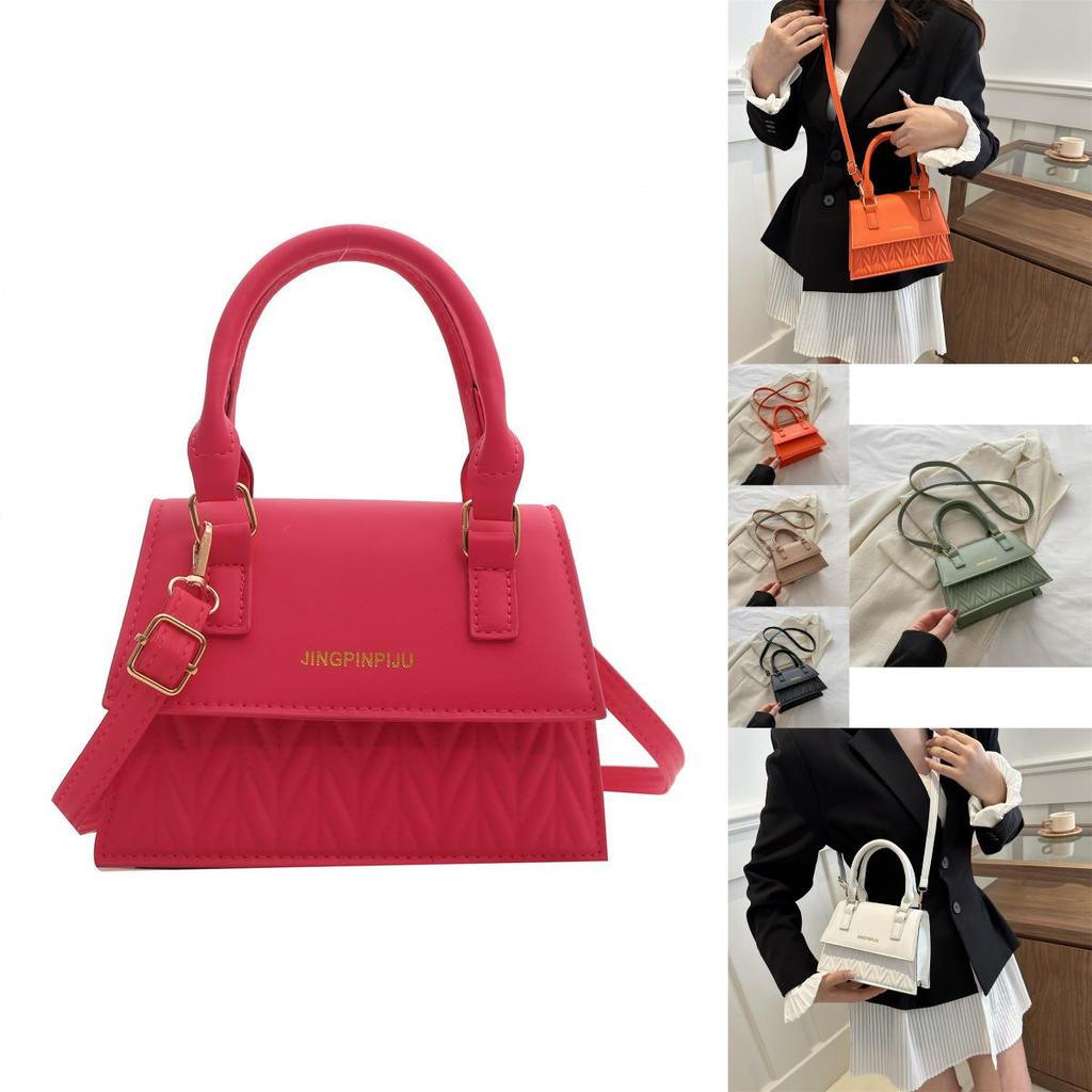 Stylish 2024 Spring Korean Vintage Casual Handbag In Black Khaki Orange Green And Pink Colors