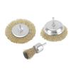 New 50mm 60mm 75mm Steel Wire Brush Brass Plated Wheel for Drill Rotary Tool Metal Rust Removal Polishing Brush Set