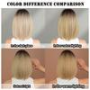 Gradient Blonde Small Lace Wig for Women - Bob Cut Shoulder Length Short Straight Hair, Quick Beauty Full Cap, Lightweight Style Wig