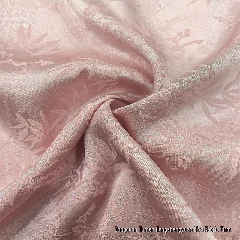 Двухцветная жаккардовая ткань с бамбуковыми листьями для ципао, свадебного платья, рубашки и длинной юбки