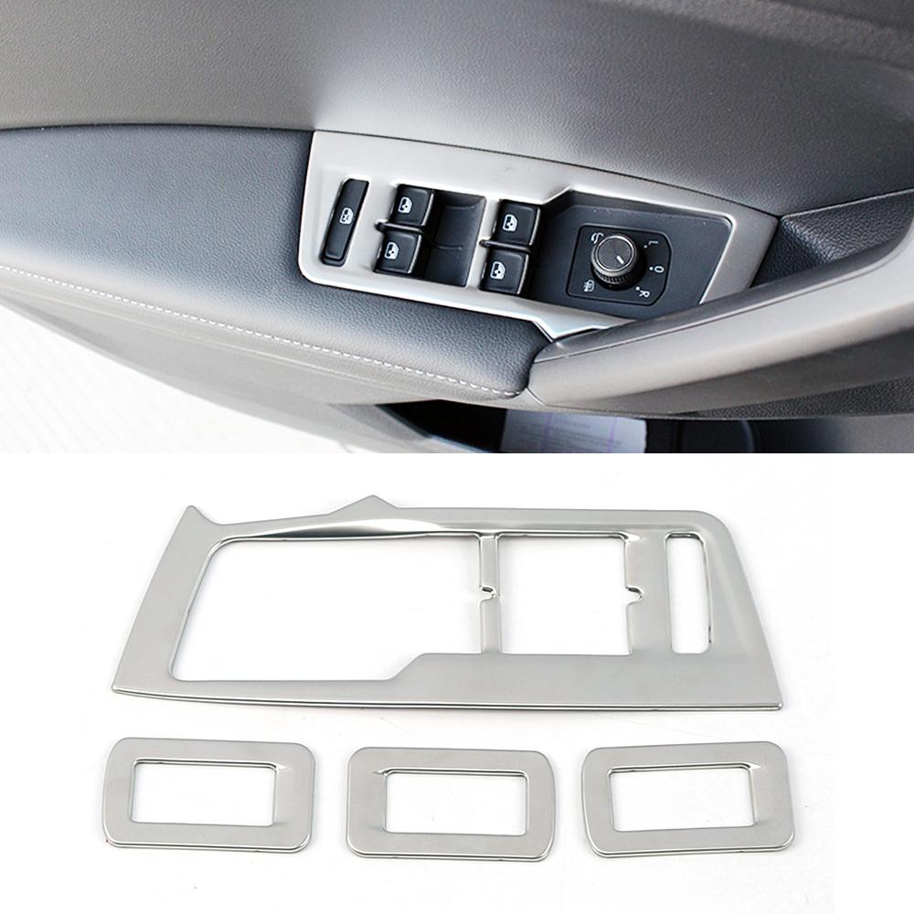 Для Volkswagen VW Tiguan MK2 2017-аксессуары для интерьера из нержавеющей стали, центральная консоль, матовое серебро, украшение