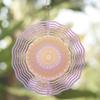 360 Rotating Metal Wind Chime for Outdoor Garden Balcony Decor 10 Inch Weatherproof Hanging Ornament with Transparent Circular Design