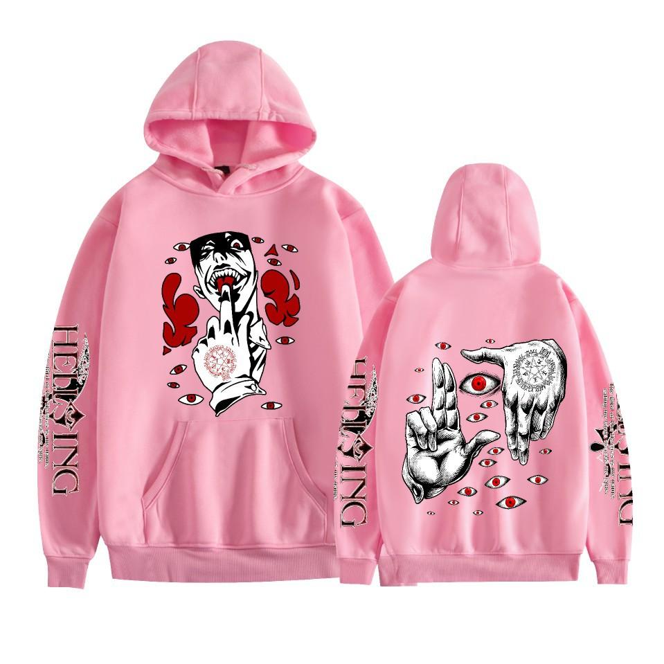 Аниме Худи Хеллсинг Харадзюку Пуловер Топы Женские Мужские Толстовки Новые Мультяшные Принты Длинный Рукав Мода Женская Косплей Уличная Одежда
