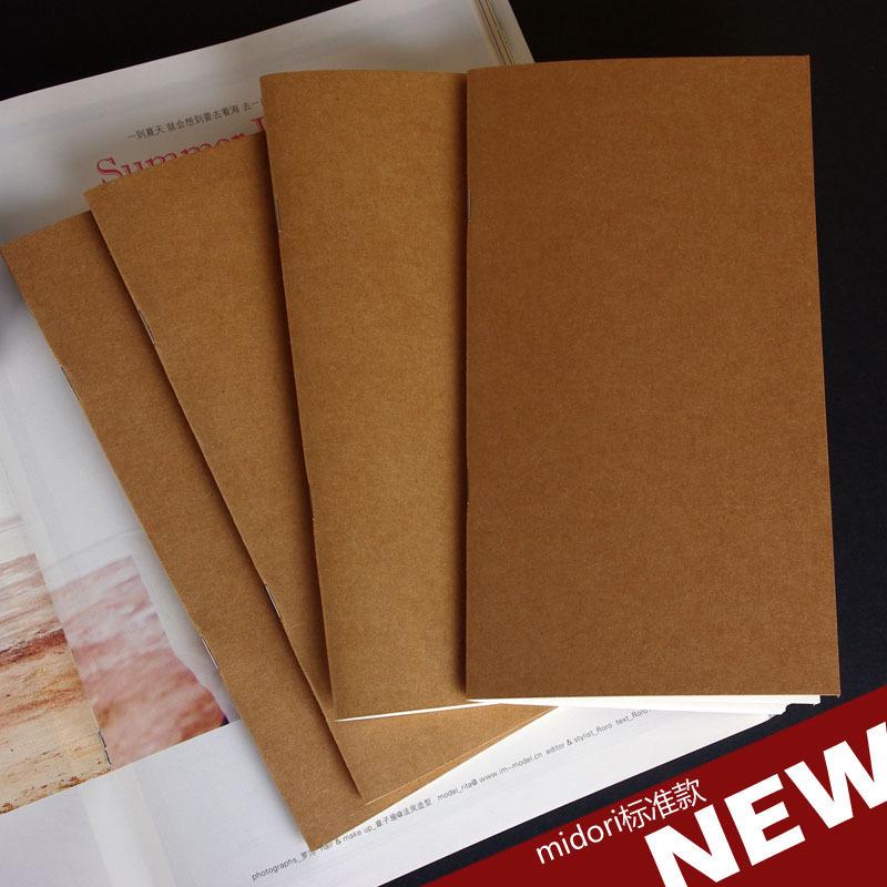 Стандартный дорожный блокнот, 21x11, Сшитый внакидку крафтовые страницы