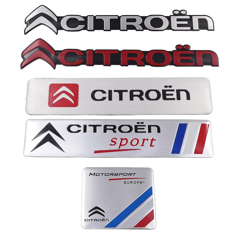 1pcs 3D Citroen Car logo aluminum sticker Fender side Rear Bumper tail door trunk sticker Emblem sticker styling Accessories