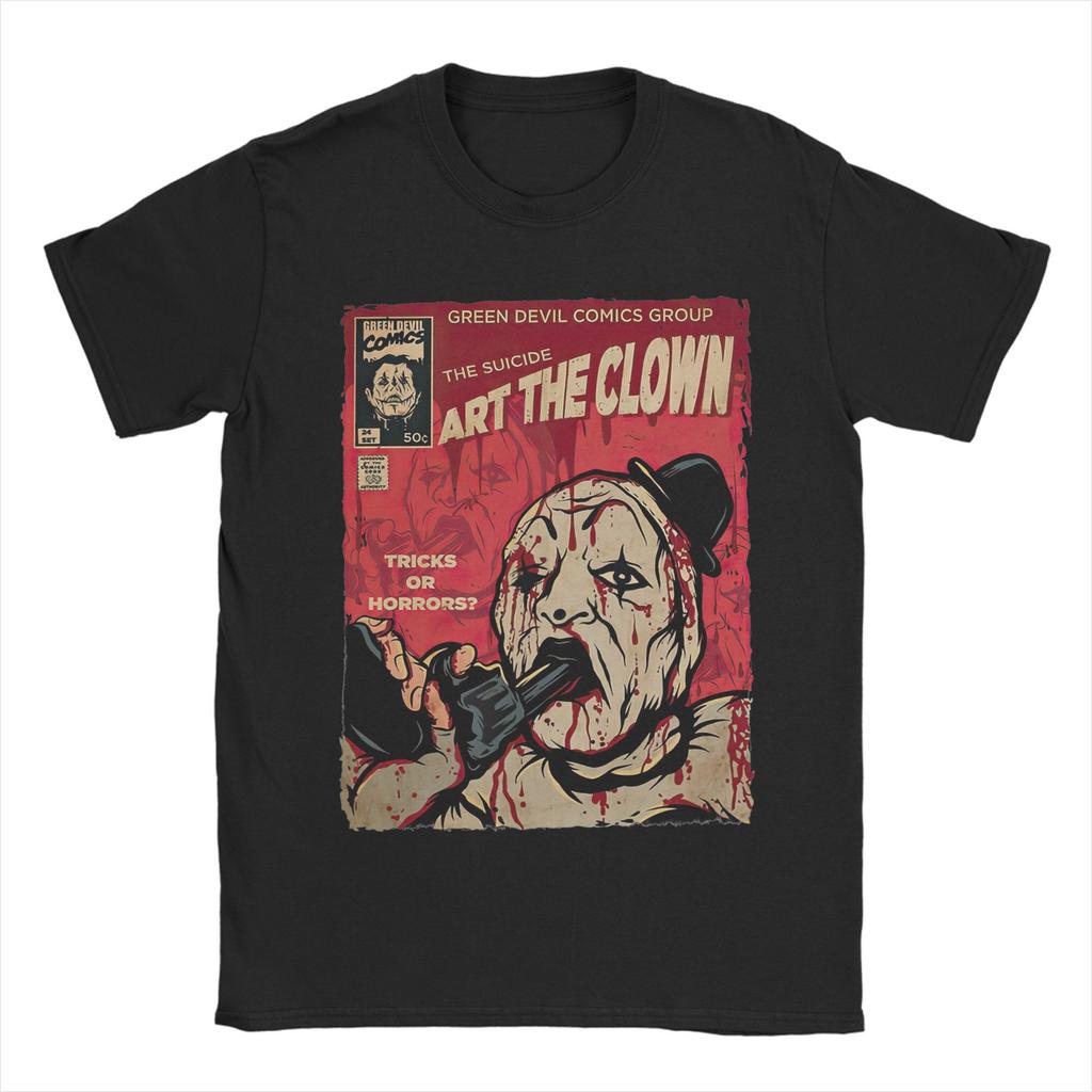 Men's Terrifier Mister Nice Clown T Shirt Horror Movie 100% Cotton Clothing Vintage Short Sleeve Crew Neck Tees Printed T-Shirt
