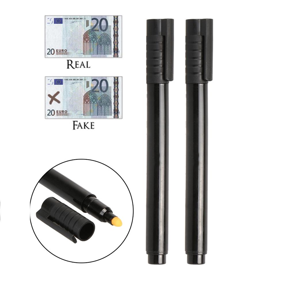 2pcs Ink Detector Portable Mini Banknotes Checkering Tools Lightweight Detector Pen Graffiti for Euro Pound